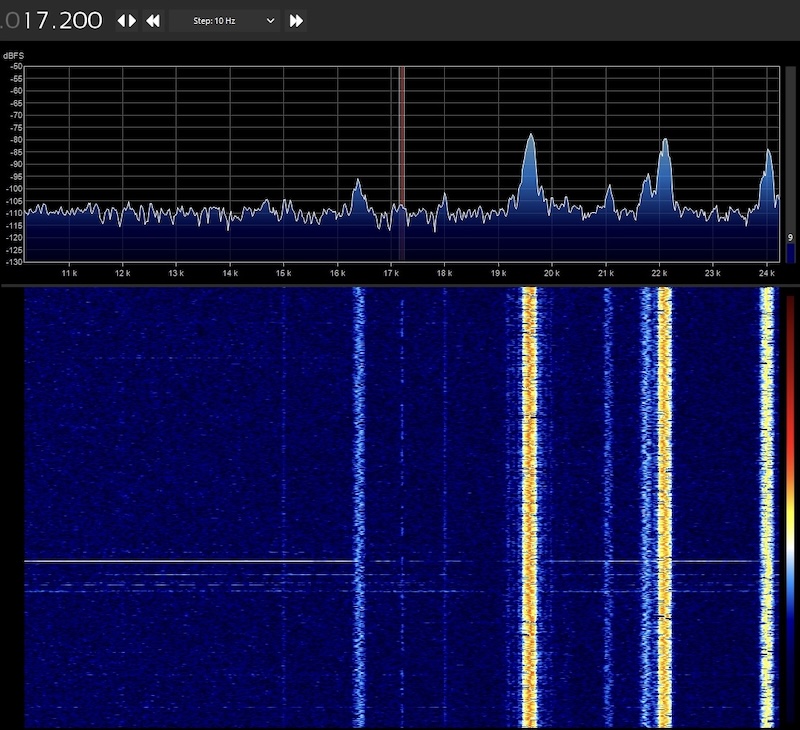 A screenshot of SDR# showing the reception of SAQ during their Christmas broadcast 2024